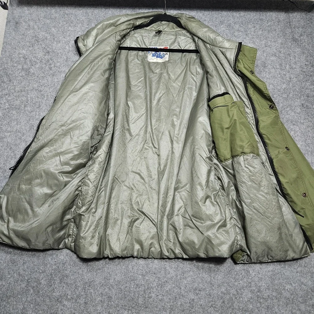 VTG Wiggys Lamilite Insulated Puffer Parka Jacket GREEN Adult XL Made In USA